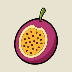 vector illustration of passionfruit