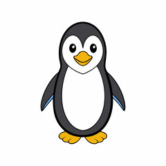 penguin cartoon on white