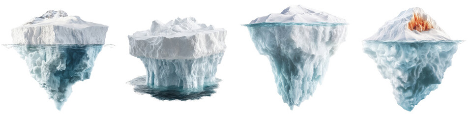 Stunning Visual Representation of Icebergs in Different Stages of Melting and Environmental Change