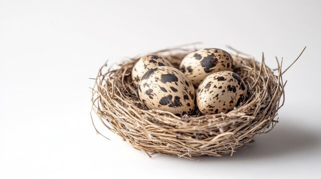 quail eggs in a nest