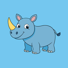 cartoon rhinoceros vector
