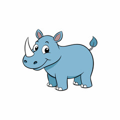 cartoon rhinoceros vector