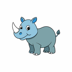 cartoon rhinoceros vector