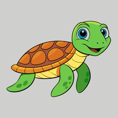 smiling turtle cartoon vector