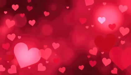 Romantic red heart bokeh background Valentine Day love themed designs