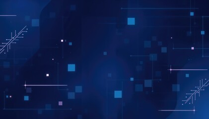 Obraz premium Abstract pixel art background Dark blue hues and glowing squares digital tech inspired aesthetic
