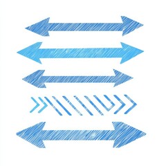 Fototapeta premium Blue arrows, isolated on a white background