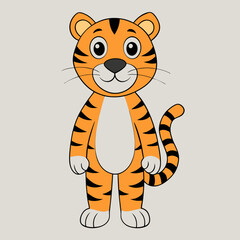 tiger cartoon isolated on white