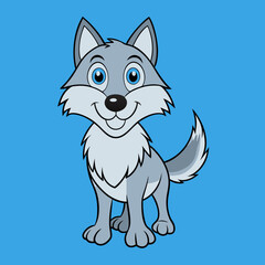 cartoon wolf isolated