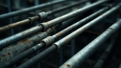 Fototapeta premium old metal pipes underground