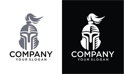 Fototapeta premium Creative Spartan helmet warior logo vector 