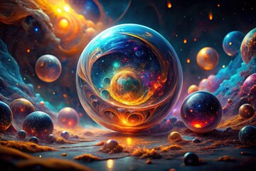 Surreal AI art: a dark, globular substance defies scientific explanation, a cosmic enigma.