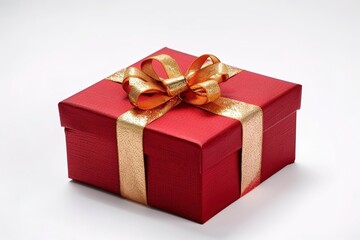 Obraz premium Gift box on white background. Perfect gift package for Birthday, Christmas, Valentine's Day, Wedding, Holiday, New Year, Party. To guests, family, friends, valentine.
