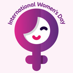 A vibrant icon designed to represent International Women's Day, symbolizing empowerment, equality, and celebration of women's