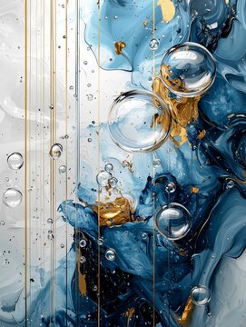 Laundry - Soapy Shenanigans - Cartoon Bright Pinks and Blues A cartoon artwork capturing soapy shenanigans with bubbles