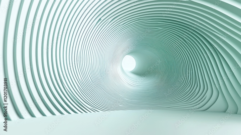 Fototapete abstract teal tunnel: a 3d rendering of swirling patterns and light