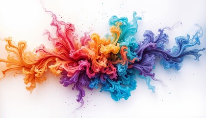 Vibrant abstract art with colorful fluid patterns in a dynamic composition
