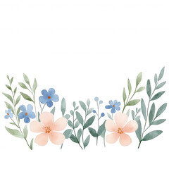 A beautiful arrangement of delicate flowers and vibrant greenery., isolated on a transparent background.