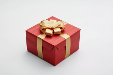 Gift box on white background. Perfect gift package for Birthday, Christmas, Valentine's Day, Wedding, Holiday, New Year, Party. To guests, family, friends, valentine.