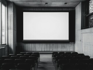 Fototapeta premium Empty Theater with Projection Screen