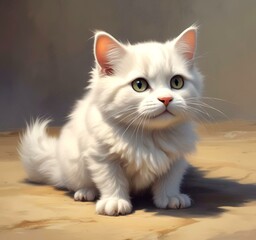 Illustration of fluffy cat.