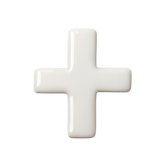Obraz premium A clean and minimalistic white cross symbol against a plain background., isolated on a transparent background.
