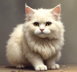 Illustration of fluffy cat.