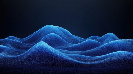 Obraz premium Abstract blue digital landscape; data visualization; technology background