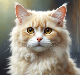 Naklejka premium Illustration of fluffy cat.