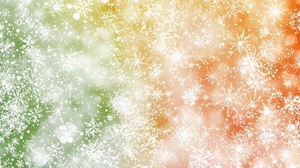 Winter Snowflakes Background Green Orange Festive Design