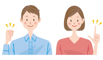 Fototapeta premium 若い夫婦 カップル 家族 イラスト