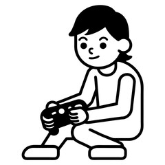 A student playing a video game vector illustration