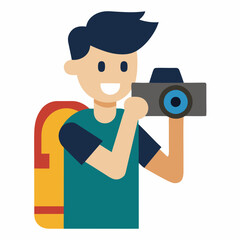 A student playing a video game vector illustration