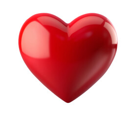 3D Red Heart Icon with Transparent Background, PNG Format, Versatile Digital Symbol.