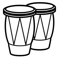  bongo drums line art vector illustration