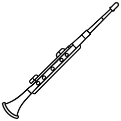 bassoon line art vector illustration