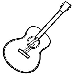 guitar line art vector illustration