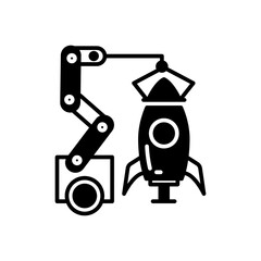 Space Industry Glyph Icon, Vector illustration