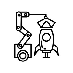 Space Industry Outline Icon, Vector illustration
