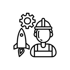 Technician Outline Icon, Vector illustration