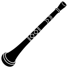 didgeridoo silhouette vector illustration 