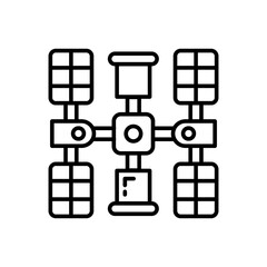 ISS Outline Icon, Vector illustration