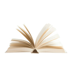 Fototapeta premium An open book displaying pages ready for reading and discovery of knowledge., isolated on a transparent background.