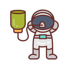 Space Oxygen Filled Icons , Vector illustration