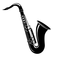 saxophone silhouette vector illustration