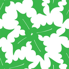Fototapeta premium Vector seamless pattern of flat Christmas holly berry isolated on white background