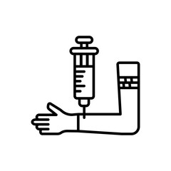 Sample Collection Arm Outline Icon, Vector illustration