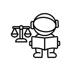 Space Law Outline Icon, Vector illustration