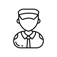 Obraz premium Pilot Outline Icon, Vector illustration