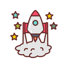 Space Craft Filled Icons , Vector illustration